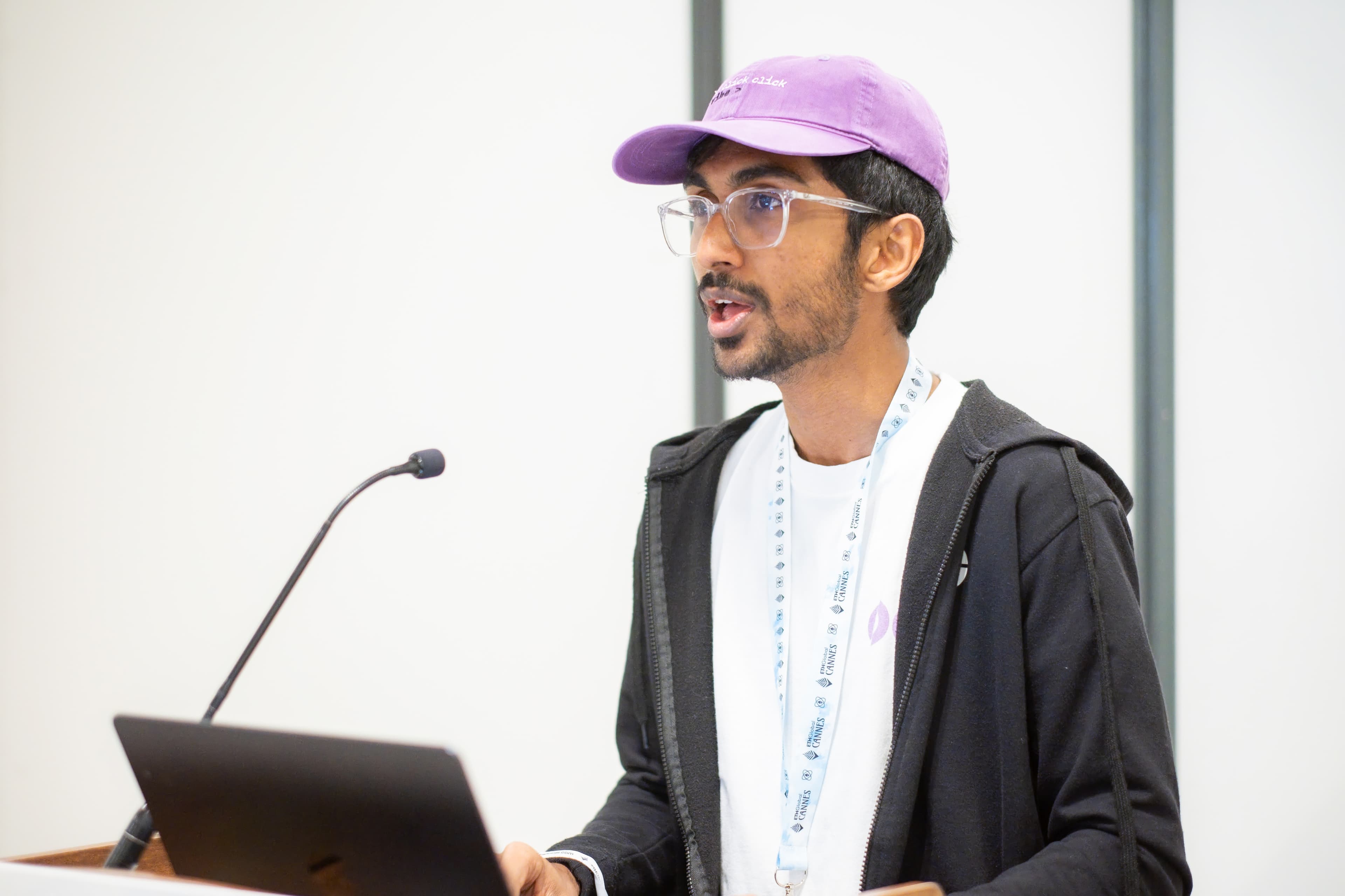 At the Podium - ETHGlobal Cannes